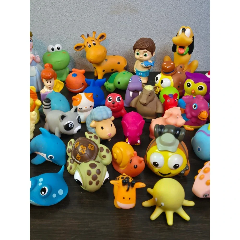 Large Lot Rubber Bath Toys Animals Disney Cinderella Pluto‎ Sea Creatures